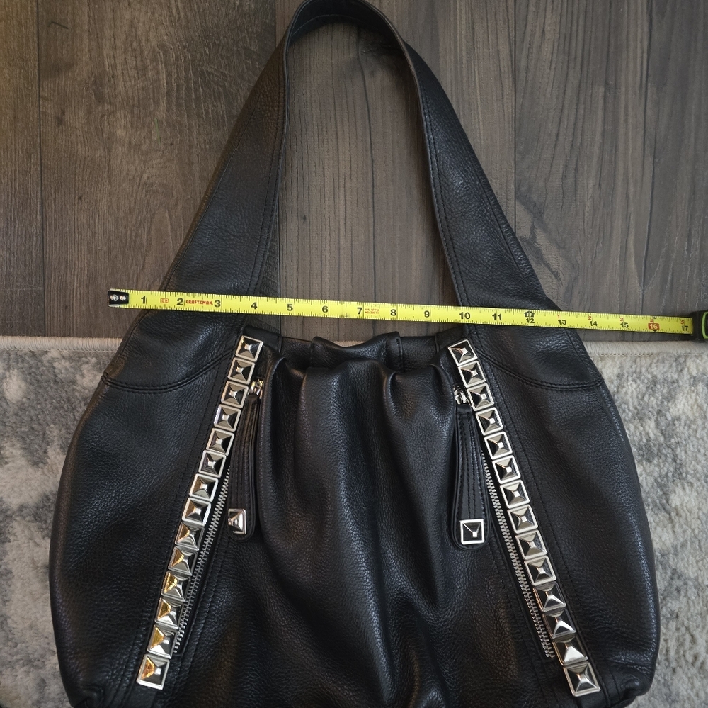 B. MASKOWKY Black Studded Leather Shoulder Bag - Picture 5 of 15